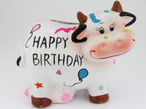 Spardose Kuh Geburtstag - Happy Birthday Cow