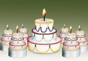 Kerze Geburtstagstorte mit Schriftzug Happy Birthday - Festtagstorte Eine leckere Geburtstagstorte zum Anzünden!